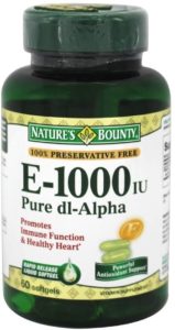 Nature's Bounty Vitamin E 1000 IU Softgels Pure DL-Alpha 60 Soft Gels