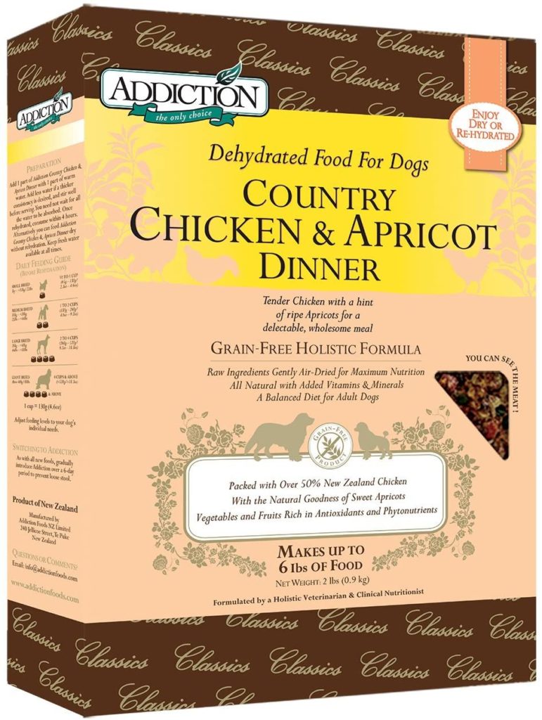 Addiction country chicken and apricot gran free dog food