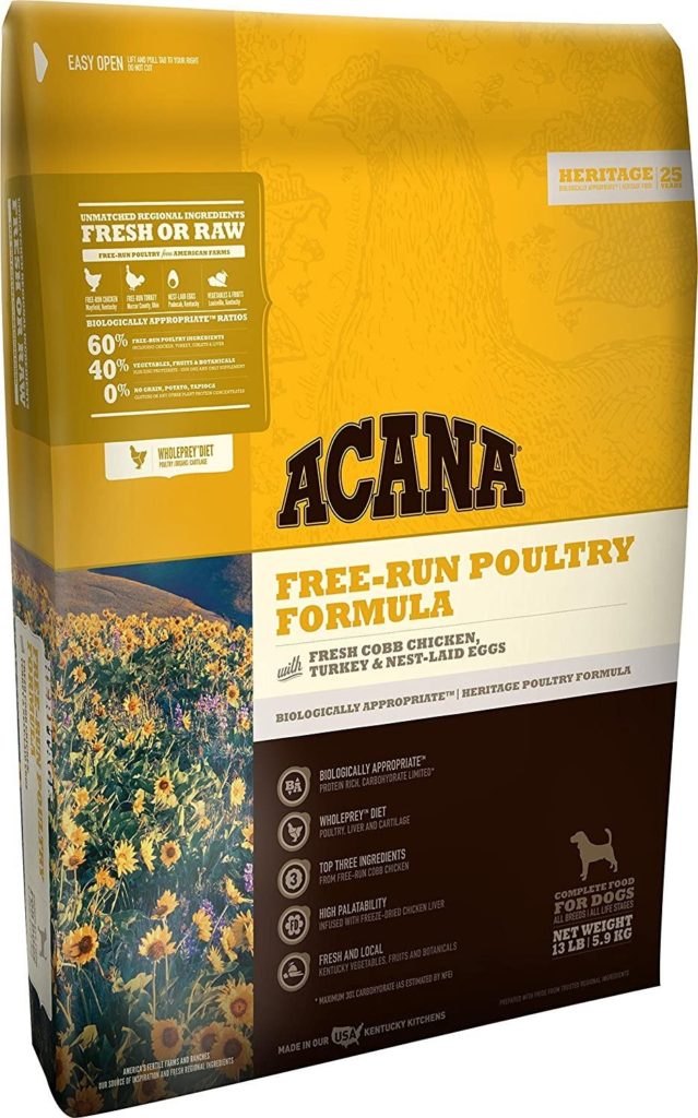 Acana heritage free-run poultry dog